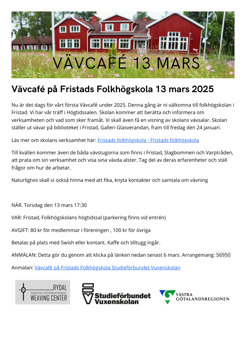 Vävcafé på Fristads Folkh. utskick